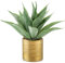 Hollyone 13 Artificial Aloe Fake Potted Plant, Faux Aloe in Brushed Gold Pot Decorative Artificial Succulent for Home Decor, Living Room, Kitchen, Office Desk, Table, Bathroom Decorations
