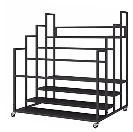 Aufbewahrungsregal für Yogamatten im Fitnessstudio, Trainingsraum, Schwarz, mobiler Organizer-Wagen für Schaumstoffrollen auf Rädern, robuster großer Korb für Yoga-Übungsmatten (Größe: 80 x 43 x