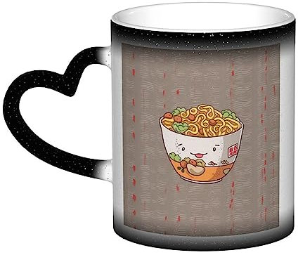 VducK Mug magique personnalisé avec changement de couleur - 325 ml - Tasse à thé - Coquetier - Nouilles - En céramique - Activé par la chaleur