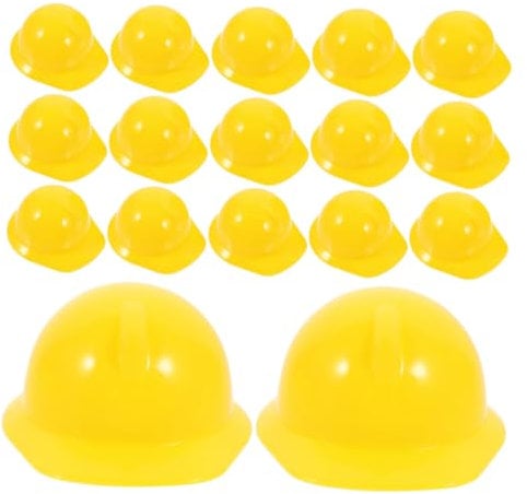 Gogogmee 60pcs Mini Construction Hat Miniature Construction Hat Chicken Safety Helmets Small Pet Helmets Pet Hard Hat Pet Bird Helmet Bird Hat Doll Mini Helmets Bottle Topper Decor