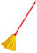 HOMESHOPA Floor Cleaning Mop, Yellow Synthetic Cloth Strips Replacement Head & Red Long Handle, Washable & Highly Absorbent Yellow Stripes and Red Handle, Universal Fit