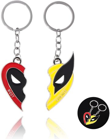 GUTERTOP 2 Stück Dead Figur Maske Kette, Cosplay Mask Modell Zubehör, Metall Necklace Schlüsselanhänger Für Männer