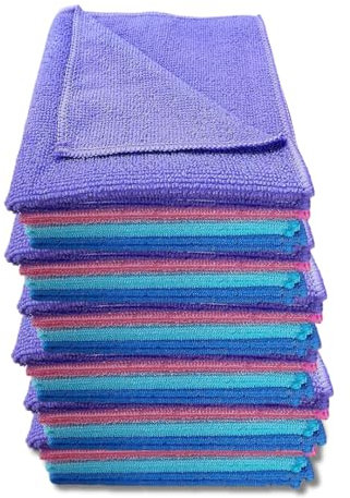 Microfibre Cleaning Cloths - Pack of 40 - Multifunctional Reusable, Lint-Free & Streak-Free Towels for House, Kitchen, Car, and Windows - Washable 30 x 30 cm