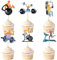 Blumomon 30Pcs Gym Themed Cupcake Toppers Weightlifting, Running, Dumbbell Riding, Cake Decorations Fitness Parties, Fitness Themed Birthday Party Supplies