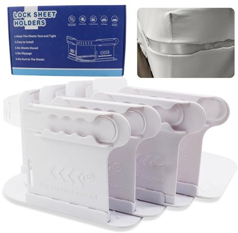 Tendeur Drap Housse de Lit Amovible, Facile à Installer, s'adapte Aux Matelas de 15 à 30 cm D'épaisseur, Les Supports de Draps Gardent Les Draps Fermes et Serrés,Pince Drap Housse