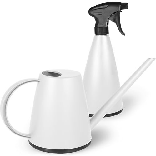 MESTO Lucky Snow Gießkanne 1L Set inkl. MINI Snow Handzerstäuber 0,79L | Sprühflasche & Giesskanne für Zimmerpflanzen & Garten | Bewässerung & Pflanzenpflege | Verstellbare Düse | Indoor & Outdoor