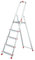 Baulich - Aluminium Leiter - 5-stufige einseitige Haushaltsleiter, Haken und Füße 4 Stück inklusive - Ergonomisches Design, leicht zu transportieren - 168x45x12cm - Belastbarkeit bis 125 kg