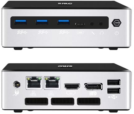 SJRC Mini Gaming PC Win 11 Pro, 12th Gen Core i7 1260P With Iris Xe Graphics Micro Desktop Computer, 64GB RAM 2TB SSD NVME SSD Small Office PC, 4K Triple Display, WiFi6 BT5.2