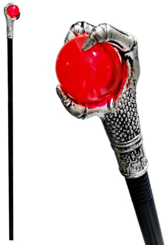 VOPIWOZ Gehstock Halloween, Zauberstab Hexe, Böser Zauberer Teufel Stab, Hexenstab Kinder, Kostüm Accessoires für Vampire, Dämonen und Hexen, für Halloween und Karneval Party Cosplay (Rot)