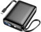 Power Bank 26800mAh, Schnellladende Powerbank mit 2 Anschlüssen & 2 integrierten Kabeln, Externe HandyakkusTragbares Ladegerät kompatibel mit iPhone 16 15 14 13 12 pro max, Samsung - Schwarz