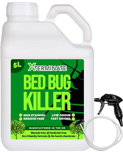 Xterminate Pesticide Free Bed Bug Killer Spray 5L - Biocide Free, No Harsh Chemicals, Eco-Friendly Formula - Non Staining & Low Odour - for Bed Bugs, Fleas, Flies & More