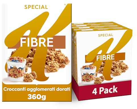 Kellogg's Special K | Gusto Caramello | Croccanti Fiocchi Dorati con Cereali e Frumento | Confezione Singola da 360g (1 x 360g) (Confezione da 4)