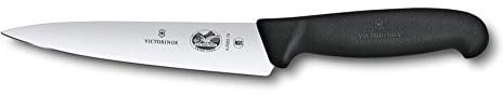 Victorinox Fibrox Cooking Knife, Wide Universal Knife for Fruit and Vegetables, 15 cm, Straight Blade, Sharp, Stainless Steel, Black