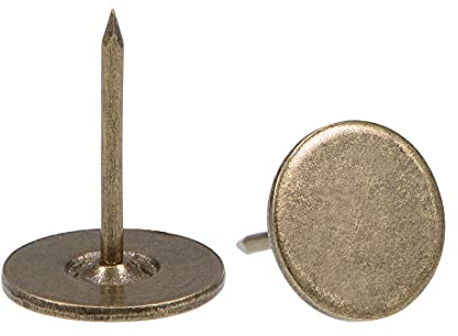 sourcing map 40Stk.Polsternägel Reißzwecken 16mm x 20mm Flachkopfnägeln Pins Bronze Farbton