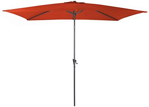 Parasol droit - 300 x 200 cm - Aluminium - Toile paprika