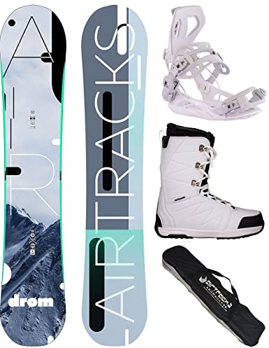 Airtracks Damen Snowboard-Set Freestyle Freeride Drom Lady Rocker 140 + Snowboard Bindung Master W + Snowboardboots Master QL W 38 + Sb Bag