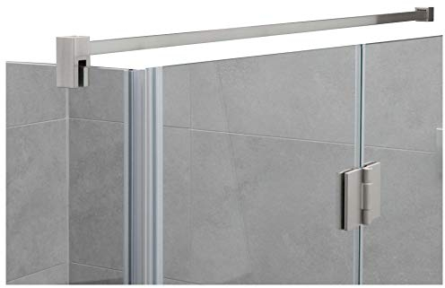 Stabilisierungsstange für Duschen, Stabilisator Duschwand, Stabilisationsstange Glas-Wand (120cm, Edelstahl Eckig)