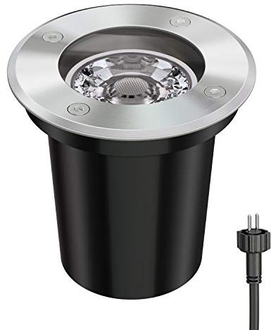 ledscom.de Spot encastré dans le sol BOJA pour l'extérieur inox rond IP67 108mm Ø incl. GU5.3 LED (blanc chaud, 5,28W, 483lm, 30°)