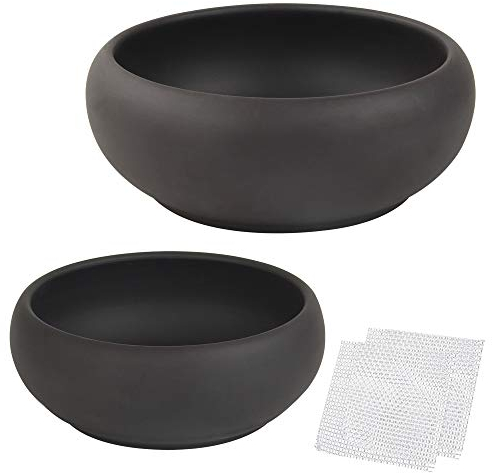 Bonsaï Lot de 2 pots de fleurs ronds en céramique non émaillée 15,2 cm + 20,3 cm + écran de drainage