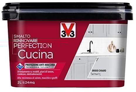 V33 Smalto Rinnovare Perfection Cucina Grigio Chiaro Satinato 2 L