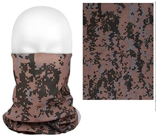 Alsino Multifunktionstuch Schlauchschal Mundtuch Halstuch Bandana Kopfbedeckung Top Motive fester Sitz - atmungsaktiv extra lang bedeckt Mund, Nase und Hals, Farbe wählen :Pixel dunkelbraun
