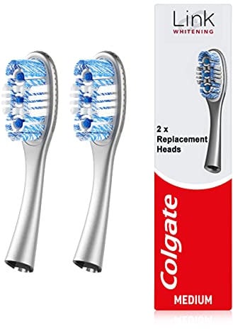 Colgate Link Whitening Medium Toothbrush Heads, Pack of 2