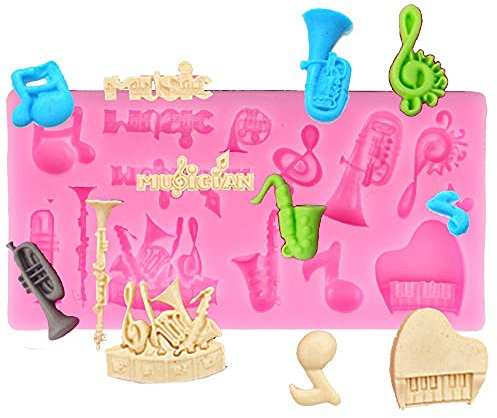 Cestony Mini-Musikinstrumente, Notenschlüssel, Silikonformen für DIY-Kuchen, Fondant, Kekse, Zucker, Pudding, Schokolade, harte Süßigkeiten, Dessert-Dekoration