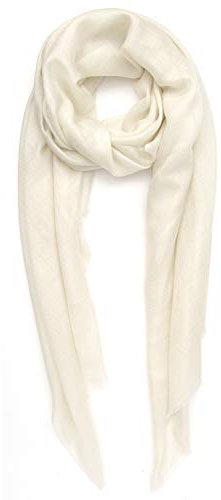 Kaschmirschal Hergestellt in Kashmir India (Geschenkbox) Intelligente Merinowolle Seiden kaschmir Mischung Extrem weicher langer Schal Frauen Manner Pashmina Herbst Winter Elfenbein B