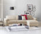 Talamo Italia - Schlafsofa mit Halbinsel Alisea, drehbares Sofa zum Öffnen, umkehrbare Stauraumhalbinsel, schmale Armlehnen, 100 % Made in Italy, 260 x 95 x 90 cm, Beige