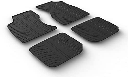 AROBA GL0256 Design Gummi Fußmatten kompatibel mit Audi A4, S4, RS4 B5 BJ. 09.1997-7.2001 erhöhter Rand 4 TLG Farbe Schwarz Gummimatten Automatten passgenau