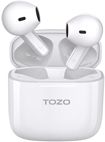 TOZO A3 2023 Upgraded Wireless Earbuds Bluetooth 5.3 Half in-Ear Lightweight Headsets with Digital Call Noise Reduction, Reset Button Hall Detection, Premium Sound with Long Endurance