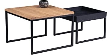 M2 Kollektion Couchtisch Dublin 1 in Kernbuche schwarz, B/H/T = 49x36x49cm