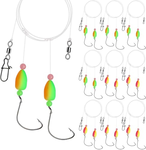 Dovesun Pompano Rigs zum Meeresangeln Pompano Floats Pre Rigged Flapper Rigs Pompano Rigs Angeln Rigs Geschoss-10Stk