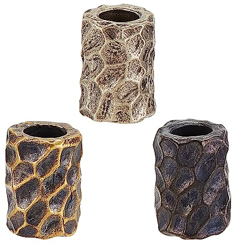 OLYCRAFT 3 Stück 3 Farbige 11x15mm Parakord Perlen Mit 6mm Großen Loch Säulen Lanyard Perlen Messing Messerperlen Großen Loch Perlen Röhrenlose Perlen Metall Abstandsperlen für Parakord DIY Basteleien