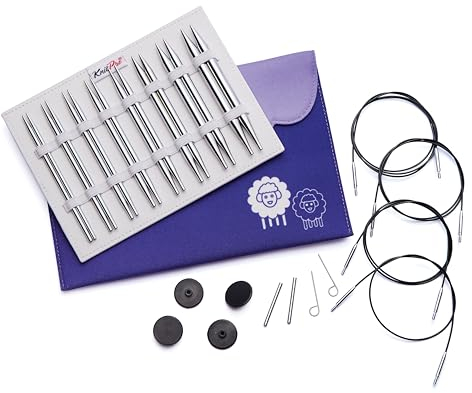 KnitPro Nova Deluxe Austauschbare nadelspitzen Set 5 (13cm) | 8 Größen (3.5mm bis 8mm)
