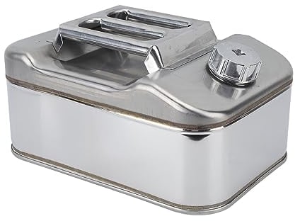 Edelstahl-Benzinkanister, Dicht Verschlossener, Verdickter Kraftstoffkanister, Silberfarben, 2,6 Gallonen, 10 L, Notfall-Metallbenzin, Dieselkanister, Flüssigwasser, Gaskrug, Behälter Für Automäher, K
