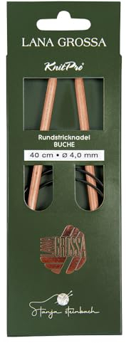 Lana Grossa Rundstricknadel Buche – nachhaltig & beliebt – leicht & robust – glatte Holzoberfläche – angenehmes Stricken mit rutschigem Garn – verschiedene Größen - 40/4,0