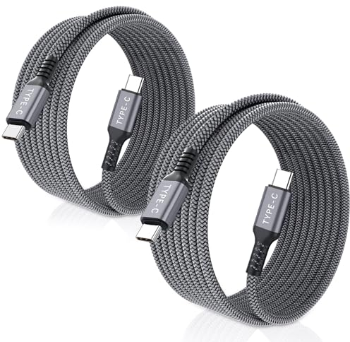 Basesailor Für iPhone 16 Ladekabel,USB C zu Typ C 100W Kabel 1M 2Stück,PD Schnellladekabel für Samsung Galaxy S22 S23 S24 S25 FE Plus Ultra,Tab S9,A54 A53,Z Flip Fold,MacBook Air 5,iPhone 15 Max 16e
