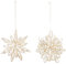 levandeo 2er Set Schneeflocke Weihnachten 15cm Papier Deko Anhänger Weiß Weihnachtsdeko Dekoration Baumschmuck