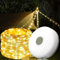 XRR Camping Lichterkette Aufrollbar, 10M LED Alpenwolken Lichterkette Wasserdichte verstaubare Lichterkette Außen verstellbare Usb Campinglampe für Garten, Wandern (warmes Weiß)