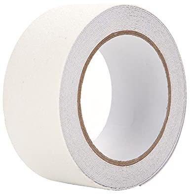 Ruban Adhésif Antidérapant en PVC, 5M X 5cm, Adhésif Fort, Traction de sécurité pour Marches D'escalier, Rampe de Marches Intérieure et Extérieure (Blanc)