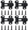 4 Pcs Sliding Barn Door Lock, Door Latch, Barn Door Lock, Black Gate Latch, Black Door Lock, Door Bar Latch Stainless Steel with 16 Screws, for Doors, Windows, Cabinets, Bathrooms, Gardens