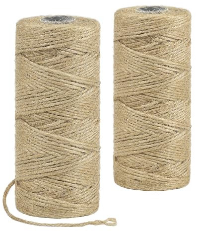 StiVerse Corde de jute - 200 m - Marron naturel - 1,5 mm - Cordon d'emballage cadeau - Cordon de bricolage - Cordon de bricolage - Pour emballage cadeau - Décoration de Noël