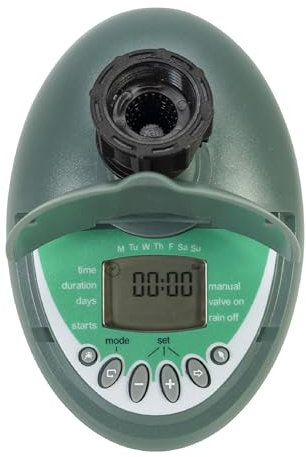PNI Programador de riego WT06, Pantalla LCD, Conector 3/4, Color Verde