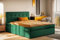 Kaiser Möbel - Bett 200x200 cm - Boxspringbett mit Matratze und Bettkasten - Polsterbett für Schlafzimmer, Jugendzimmer - Doppelbett mit hohem Kopfteil, Bonellmatratze - Ludano - Grün