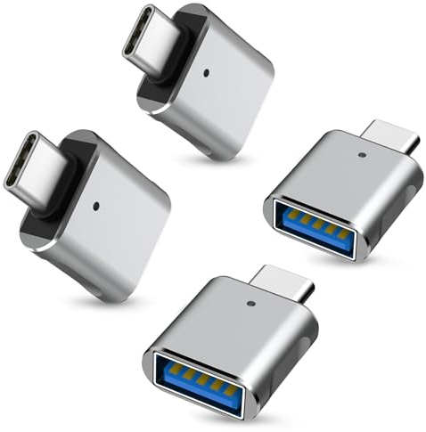 USB C to USB Adapter 4 Pack, USBC Male to USB 3.0 Female OTG Adapter, Type C Converter for MacBook Pro, Mac Mini, iPhone16 15 iPad 10 11, Dell XPS, Samsung and More Type C or Thunderbolt 4/3 Devices