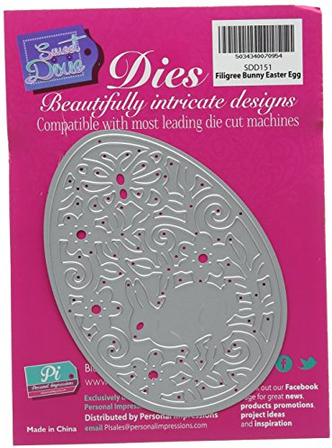 Sweet Dixie Filigree Bunny Easter Egg Die, Metal, Grey, 20.2 x 12.8 x 0.8 cm