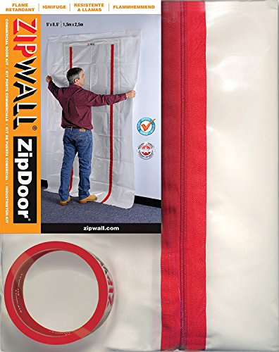 ZIPWALL ZDC PK6 ZipDoor kommerzielle Tür-Set, Staubeindämmung, transparent, 6 Stück