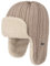 Lipodo Fliegermütze Damen/Herren - Gefütterte Lapplandmütze - One Size 55-59 cm - Strickmütze mit Wolle - Wollmütze mit Ohrenklappen - Mütze Herbst/Winter - Wintermütze beige One Size