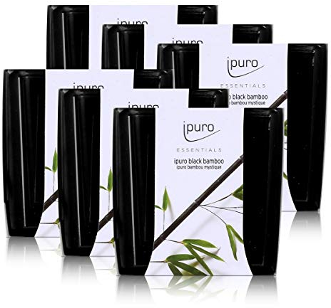 Essentials by Ipuro Duftkerze black bamboo 125g - Kräftig, grüne Frische vereint mit einer holzigen Nuance – ein herb-frischer Duft (6er Pack)